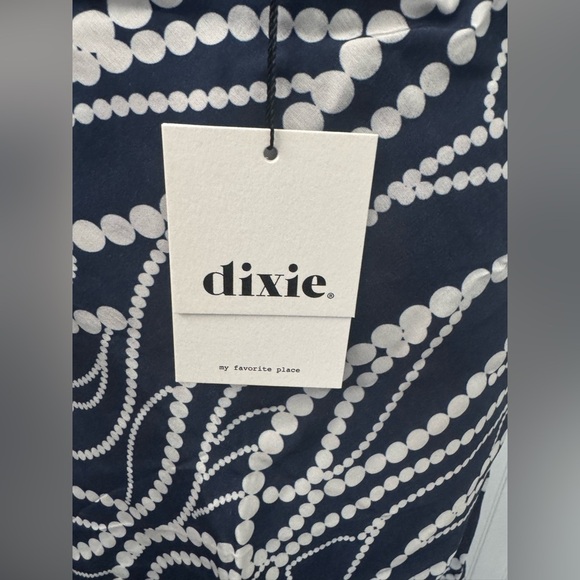 NWT DIXIE Italian Midi Bais Navy White Skirt ~ Large ~ GORGEOUS - Picture 5 of 10